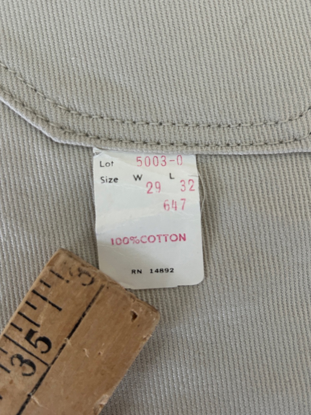 Vintage 70s Cream Denim Jeans Deadstock 29x32 - Picture 5 of 5